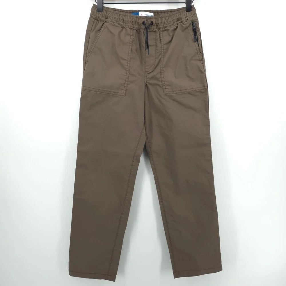 Old Navy Boys Tech Taper Pants XL 14-16 Brown Quick Dry Hiking Utility